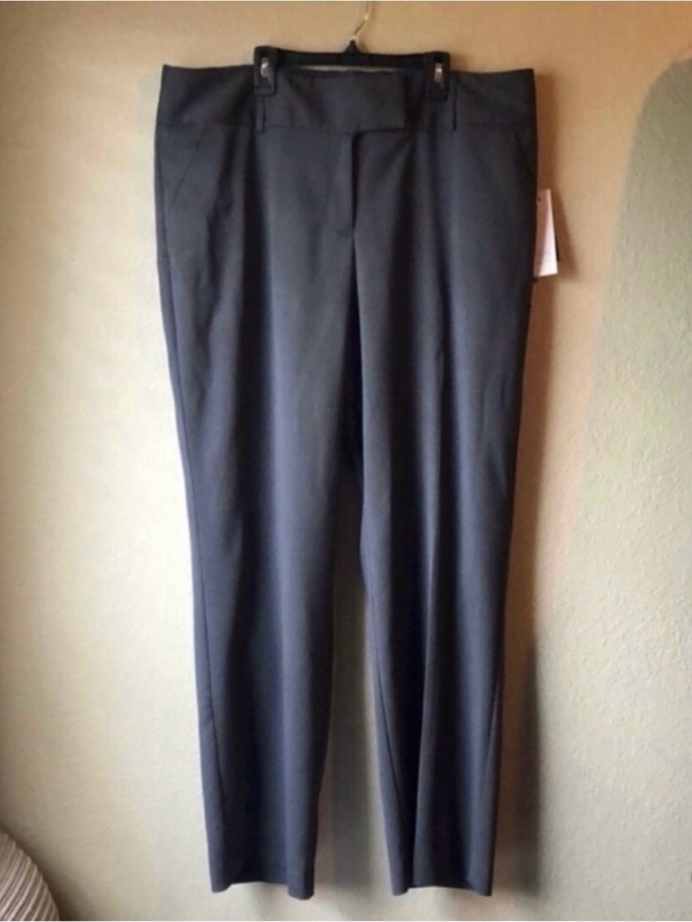 New Apt 9 Pants Mid Rise Pinstripe Straight Leg Gray Trousers Women’s 16W Career